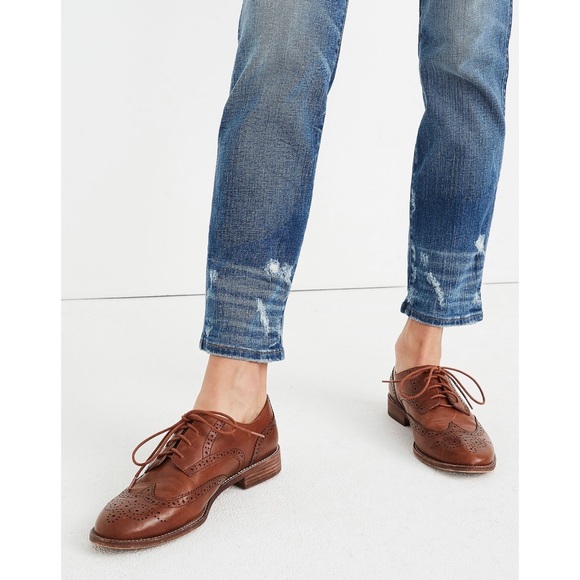 Madewell Slim Straight Jeans Distressed Exposed Button Front Faded Sz 25 - Picture 3 of 13